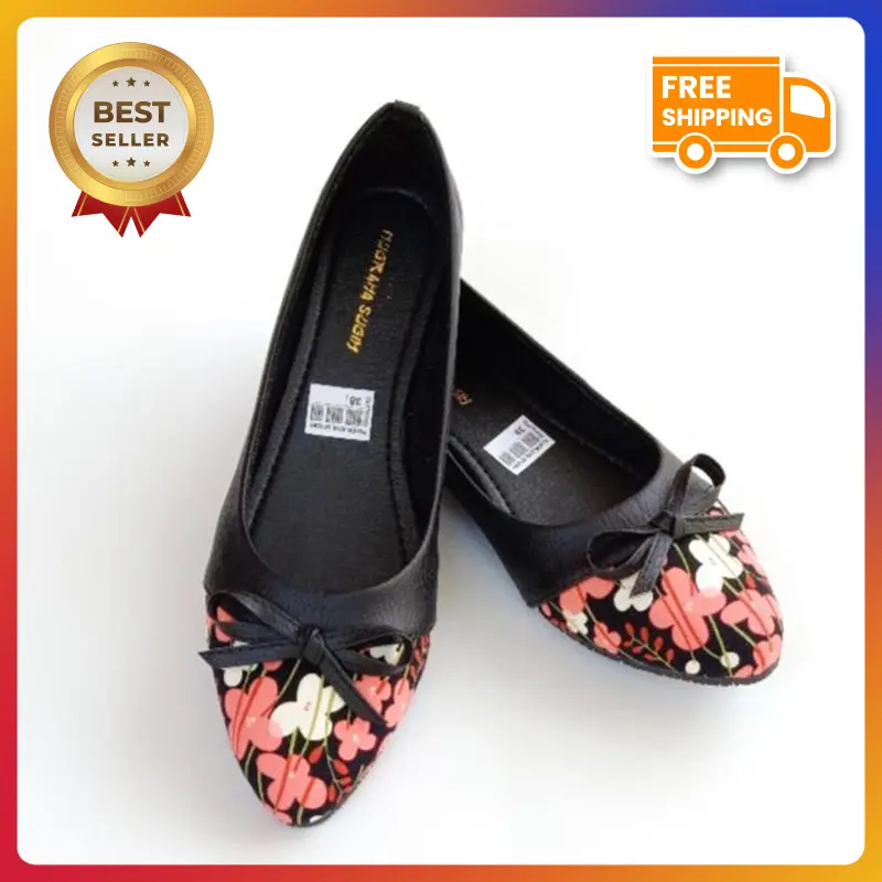 Sepatu Wanita Kerja Flatshoes Flower Tp - H10 re komenda