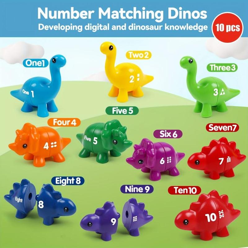Product Introduction of Dinosaur Matching Game Toy, 1 Set Numbers/Alphabet Matching Game Toy, Educational Montessori Toy for Kids 16