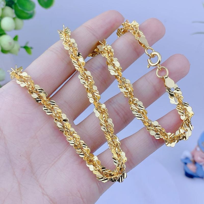 Dây chuyền nữ xoắn mạ vàng 18k - Trang sức bảo long 