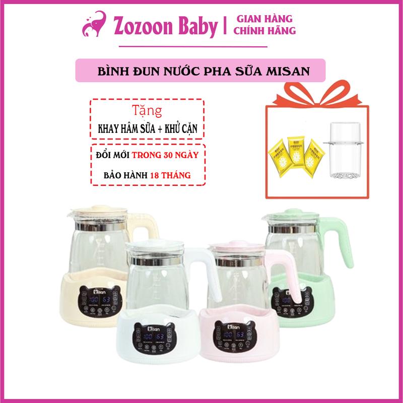 [TẶNG KÈM KHAY HÂM SỮA] Bình đun nước pha sữa thông minh Misan hâm sữa, tiệt trùng bình sữa dung tích 1300ml