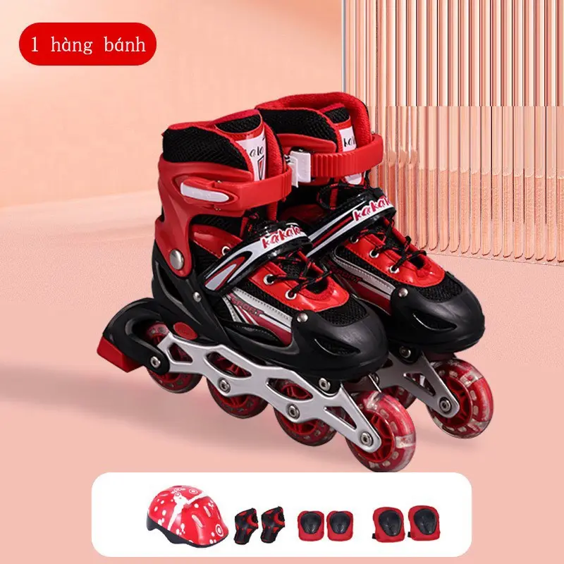 Giày trượt patin trẻ em một hàng bốn bánh, hai hàng bốn bánh, có thể điều chỉ kích thước 3