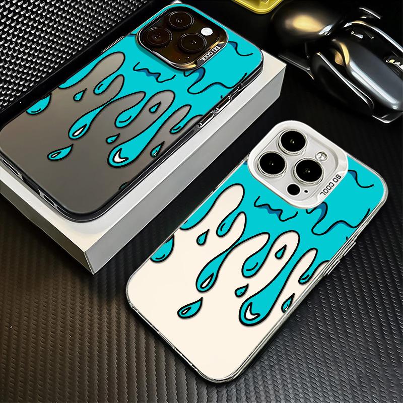 ốp điện thoại họa tiết giọt nướcXanh Biển thích hợp cho iPhone 11 12 13 15 ProMax thời trang IP 16Pro 14 X XR XS Max 7 8 Plus SE2020 vỏ bảo vệ silicon chống sốc tiên tiến