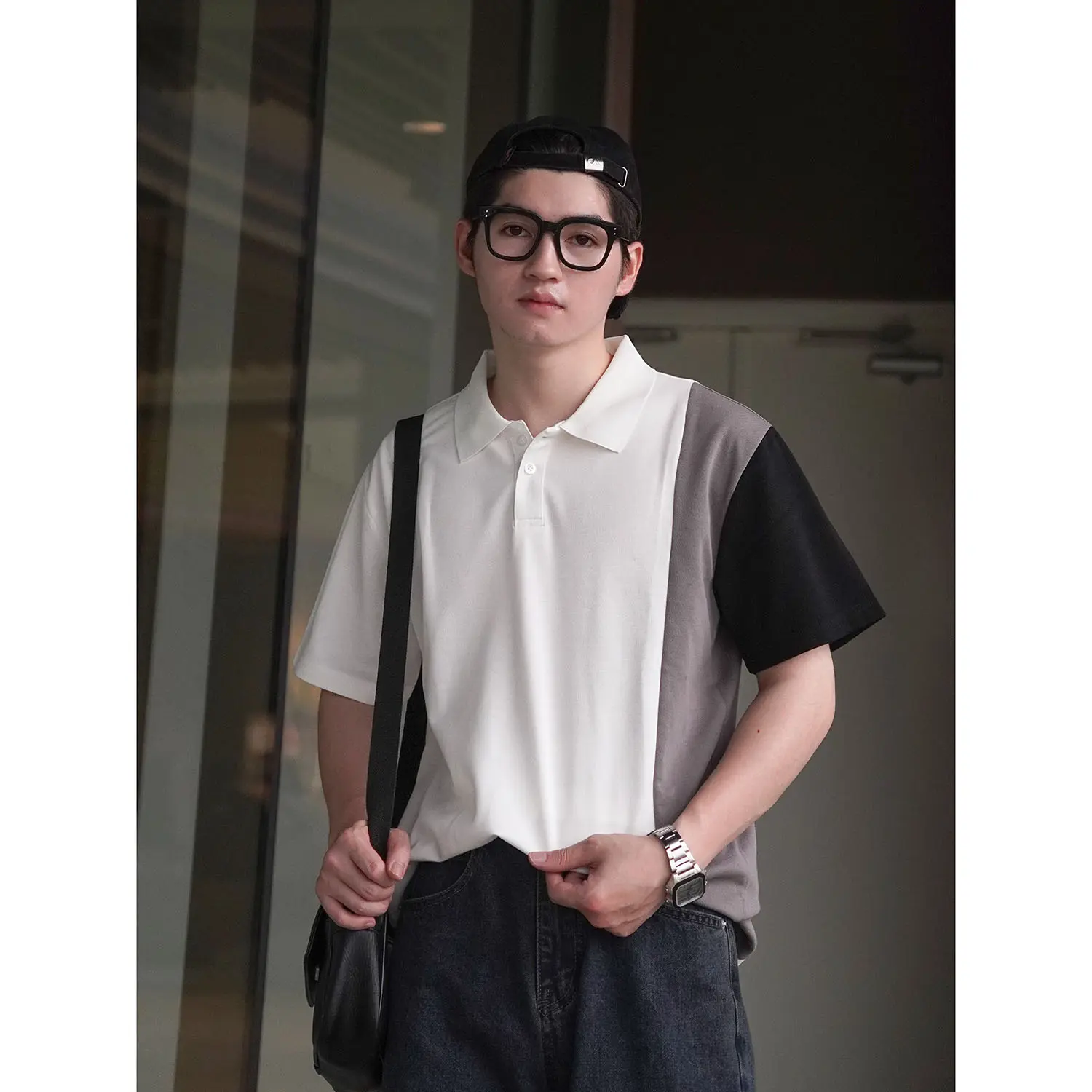 Áo polo nam Qthouse , áo thun nam cổ bẻ form ragular phối thân QTPL09 Menswear Top Có Cổ