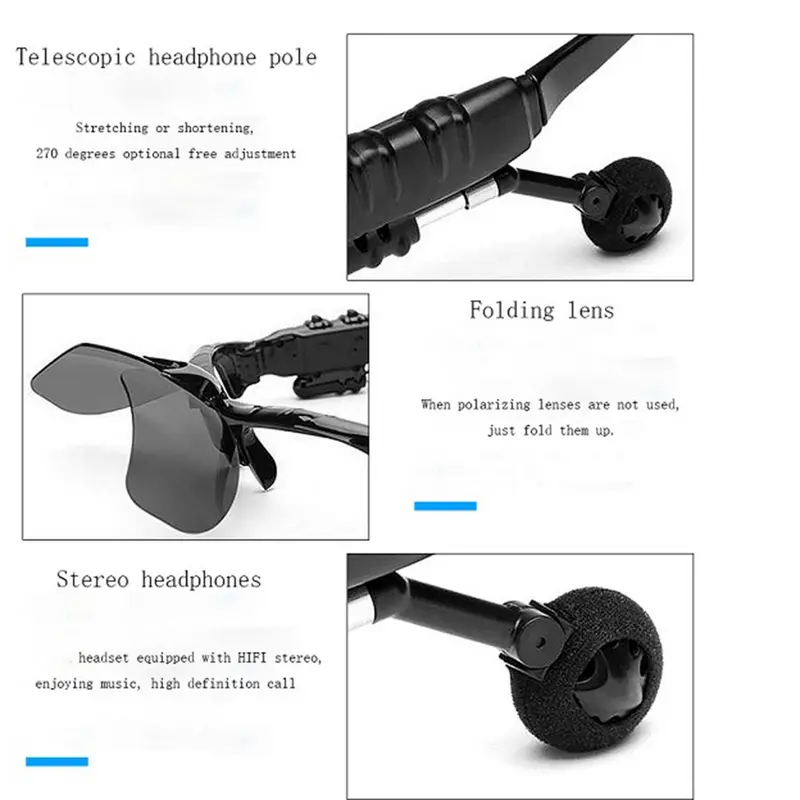 【COD】 MOCHO Smart Glasses Wireless Bluetooth 5.0 Sunglasses Outdoor Kacamata bluetooth Calling Calling Music Anti-Blue Eyeglasses MP3 Sunglasses With Bluetooth (Kacamata MP3 + Bluetooth) -Kacamata Handsfree Headset Full Music 8