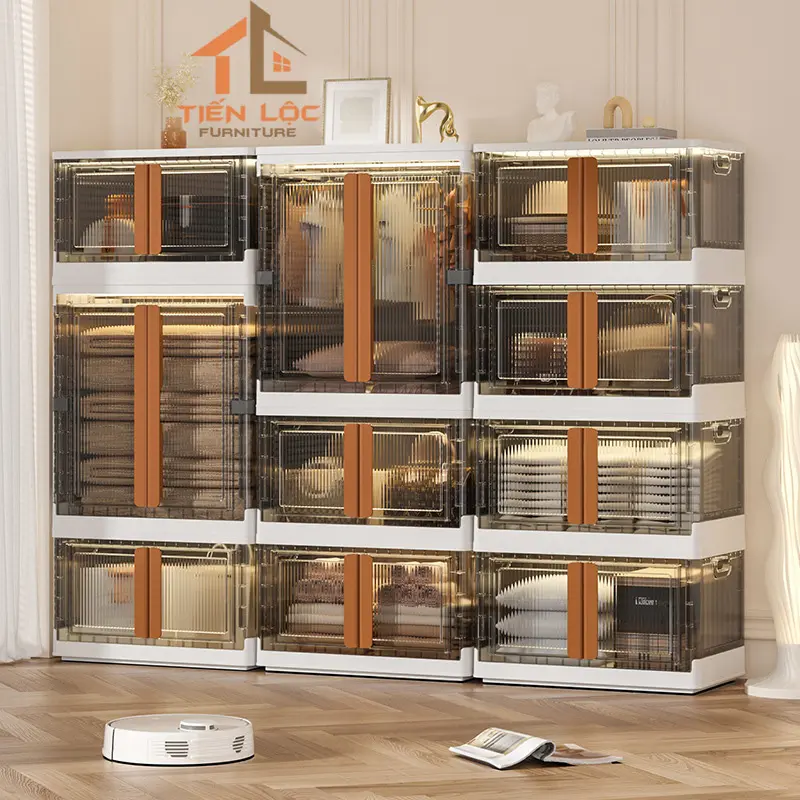 Tủ nhựa cho bé xếp chồng sâu 40cm, tủ quần áo nhựa trẻ em, tủ nhựa lắp ghép không cần lắp đặt 1