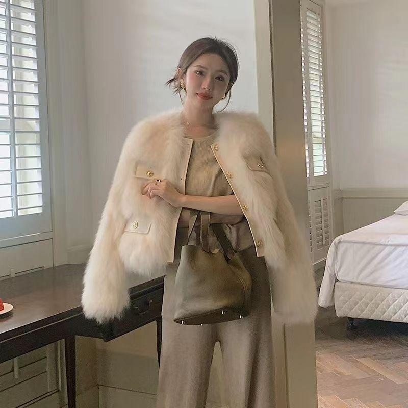 Product Introduction of Classic Style Fur Coat for Women 2023 Autumn and Winter Young New Korean Style Imitation Fox Fur Slim Slimming Fur Coat 3