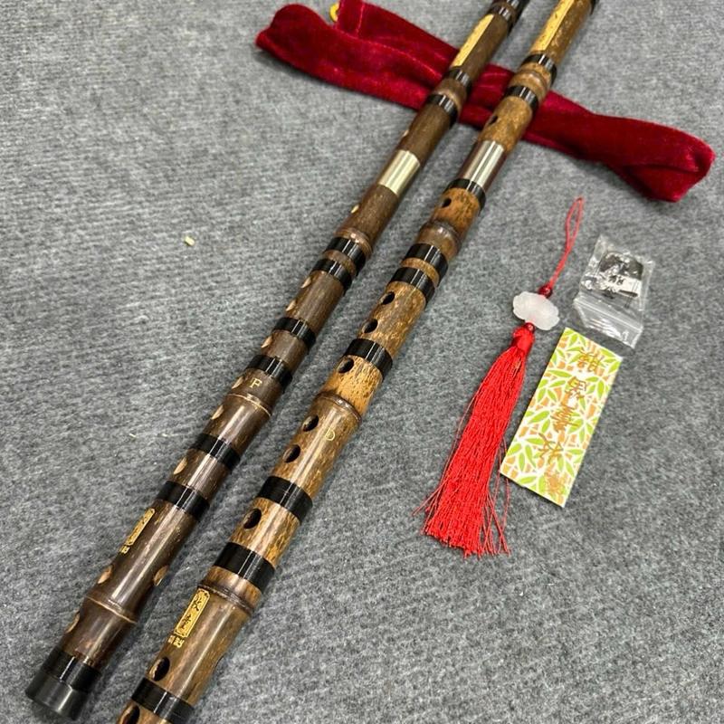  Sáo Dizi Mutong Trúc Tím Khớp Kép VIP   Tặng kèm màn rung dây treo túi nhung keo khô   