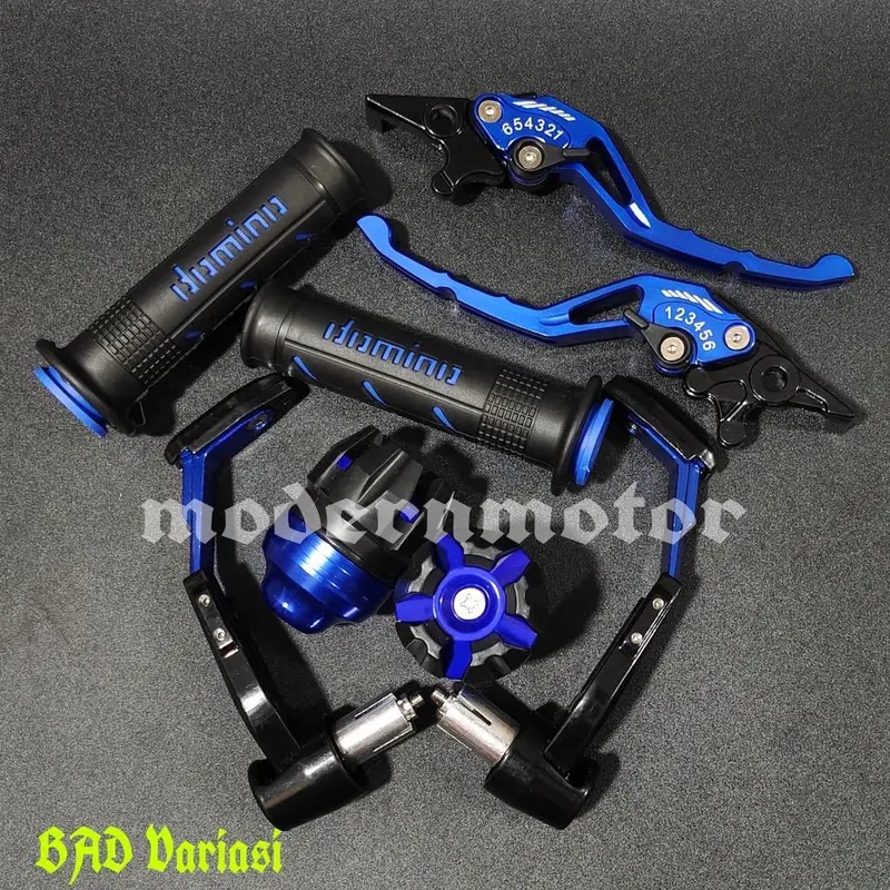 paket hemat 4 in1 Handle sisik CNC Stelan + Handgrip Dominoo + Proguard robot + Jalu as jumbo Outdoor 2