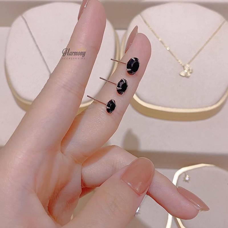 Product Introduction of Khuyên tai bạc nam nữ S925 màu đen nhiều size | TRANG SỨC BẠC HARMONY  K256 12
