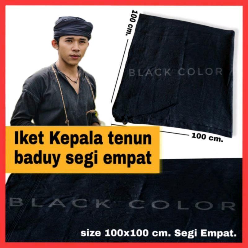 Iket kepala baduy warna hitam/black bahan katun tenunan baduy 0