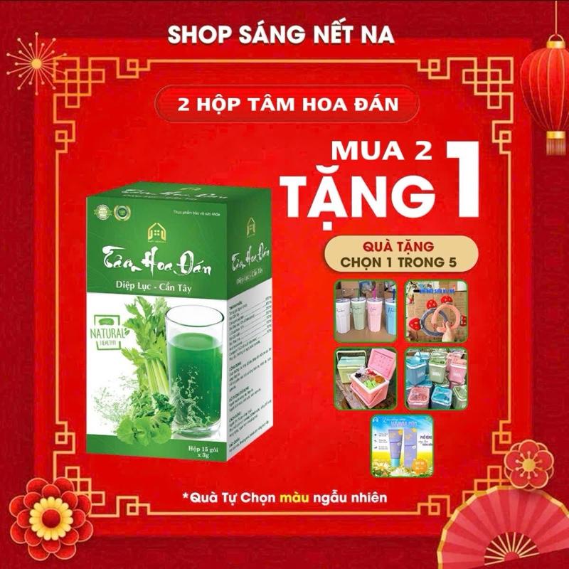 [2 Hộp Kèm quà] DIỆP LỤC CẦN TÂY TÂM HOA ĐÁN Hapi nước uống đẹp da, sáng da, mờ thâm sạm, cân bằng nội tiết tố nữ Sản phẩm chăm sóc da dành cho phụ nữ