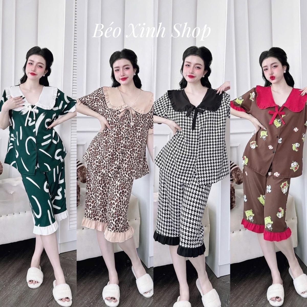 Đồ Bộ - Đồ Ngủ Lửng Tiểu Thư Pijama Bigsize 50-100kg Cổ Sen Vải Lụa Nhật Bộ Ngủ Nữ - A.5204