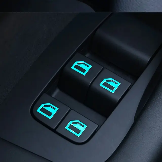 Miếng Dán/ Tem Decal Dạ Quang Dán Nút Điều Khiển Cửa Kính Ô Tô/ Xe Hơi Giúp Nhìn Được Khi Tối [Hàng Loại Tốt] Nhãn Dán 8