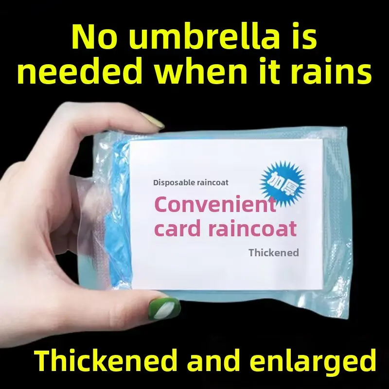 (New Store Super Sells at a Loss) Card Raincoat Disposable Portable Clear Thickened Outdoor Travel Drifting Free Size Adult Children Poncho