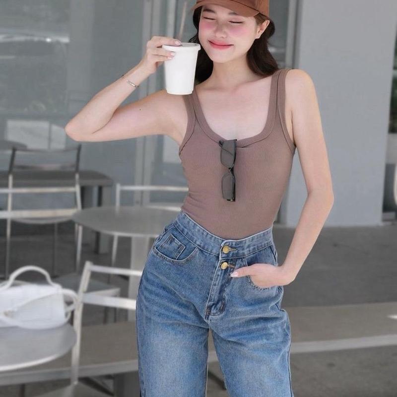 Áo thun 3 lỗ nữ 2 dây form ôm body co giãn 4 chiều Top Women 6