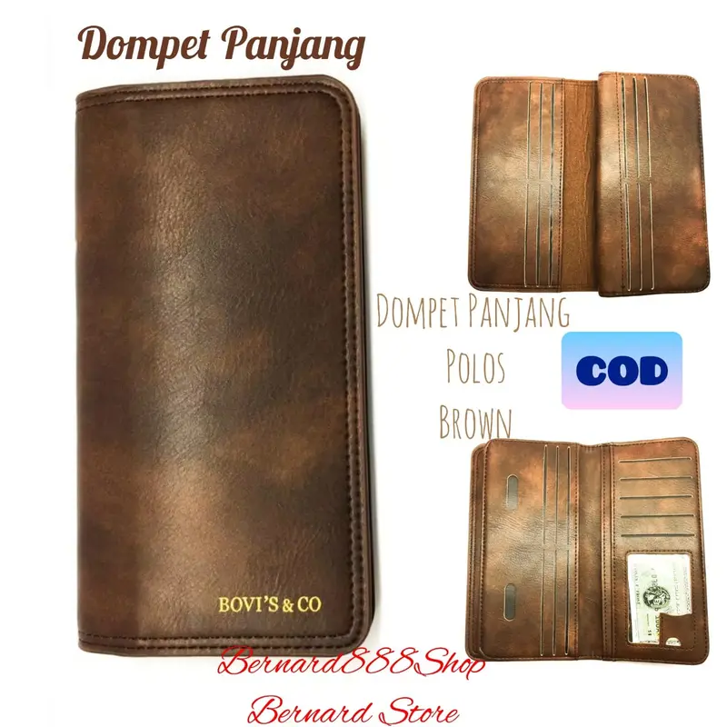 Dompet Panjang Bahan PU Leather Dompet Panjang Simple dan Polos Dompet Pria dan Wanita Dewasa Hitam Kartu Kulit Uang 0