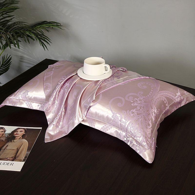 Product Introduction of Vỏ Gối Jacquard Lụa, Cao Cấp, Phong Cách Châu Âu, Gói Một Cặp, 48 X 74cm, Vỏ Gối Người Lớn, Thiết Kế Đơn Giản, Được Làm Bằng Chất Liệu Lụa 5