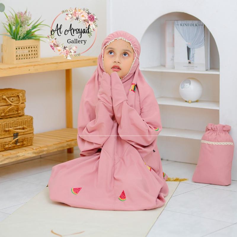 Mukena terusan MESJID semangka al aqsha palestina anak SD Remaja | Al Arsyad Bordir Cantik Muslim 4