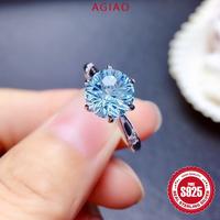 Gambar AGIAO Sky Blue Light Luxury Simple Ring 2 Carat Personalized Fashion Open Ring - 2 karat (8mm), Dapat disesuaikan dari A.GIAO.ID Kab. Gresik 3 Tokopedia