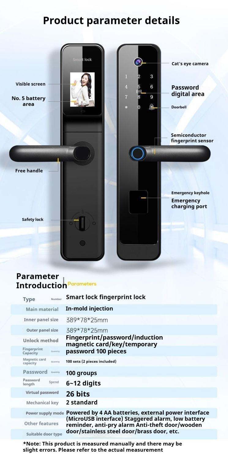 Product Introduction of Fingerprint Lock Home Password Lock Smart Door Lock Anti-theft Door Entry Electronic Lock Smart Fingerprint Lock 22
