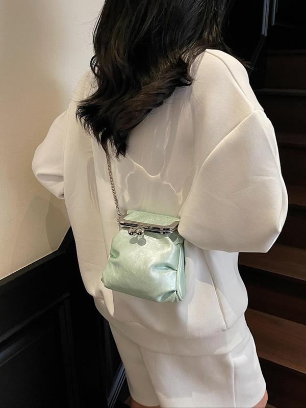 Women's Fashionable Metallic Frame Design Crossbody Bag, Casual Versatile Shoulder Bag for Daily Used, Trendy All-match Commuter Bag 4