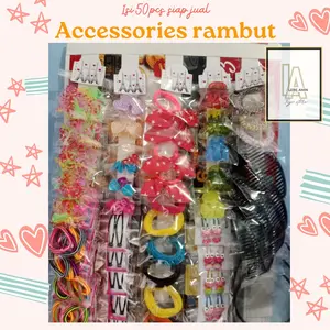 Aksesoris rambut isi 50pcs serba 2000 siap jual Scrunchies