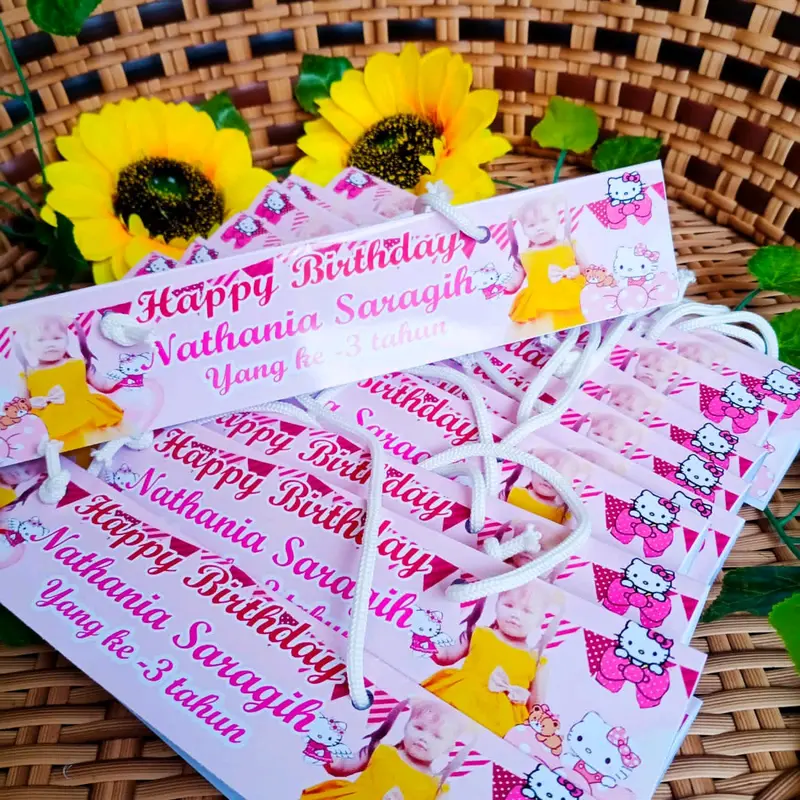 Tas plastik bingkisan ultah isi 50 pcs (PAKET TAS & UNDANGAN )+DESAIN FOTO ukuran 20x40cm plastik ultah custom/plastik ultah souvenir/Undangan ultah/kartu ultah custom 3