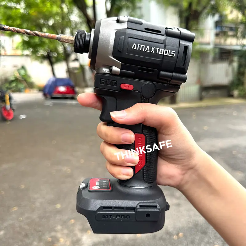 Máy bắn vít pin 21V Amaxtools AV28014SM đầu 1/4 inch, momen xoắn 280Nm Máy siết vít, vặn vít không chổi than - Thinksafe 1