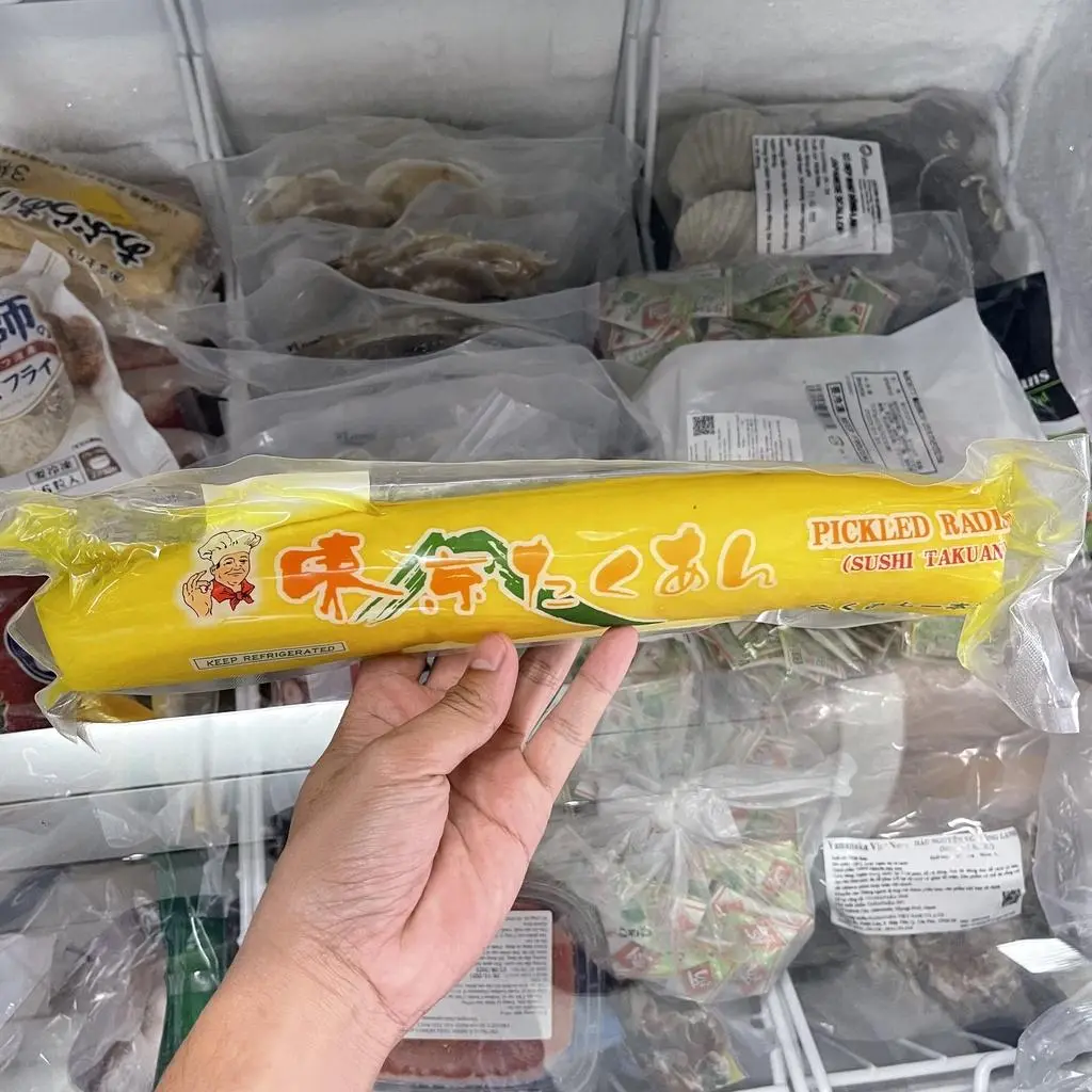 Củ Cải Muối Vàng Nguyên Cây Takuwan Pickled Radish 500G | Món ăn kèm, cuộn kimbap Chua