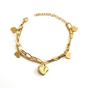 Gelang Tangan Semanggi Cinta, Rekaan Loceng,Elegan dan Tidak Berwarna Bracelets Perhiasan Daun Gelap Bangles Jewelry