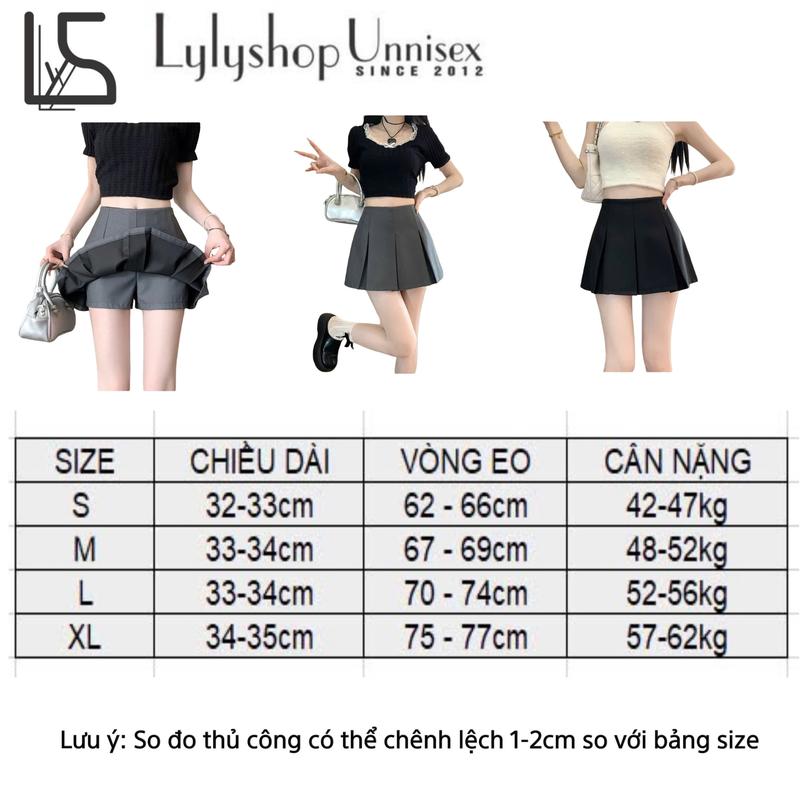 Chân váy xếp ly LylyshopUnisex kiểu chân váy chữ A xếp ly to có quần trong 2 lớp dày dặn hàng QCCC 7