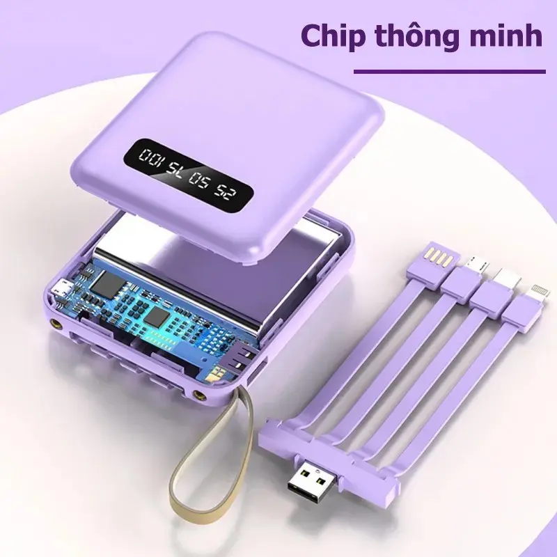 Pin dự phòng, Dung lượng 20000mAh, Hỗ trợ sạc nhanh 2.1a, Bộ sạc di động tích hợp 4 chiếc, Bảo hành 12 tháng 4
