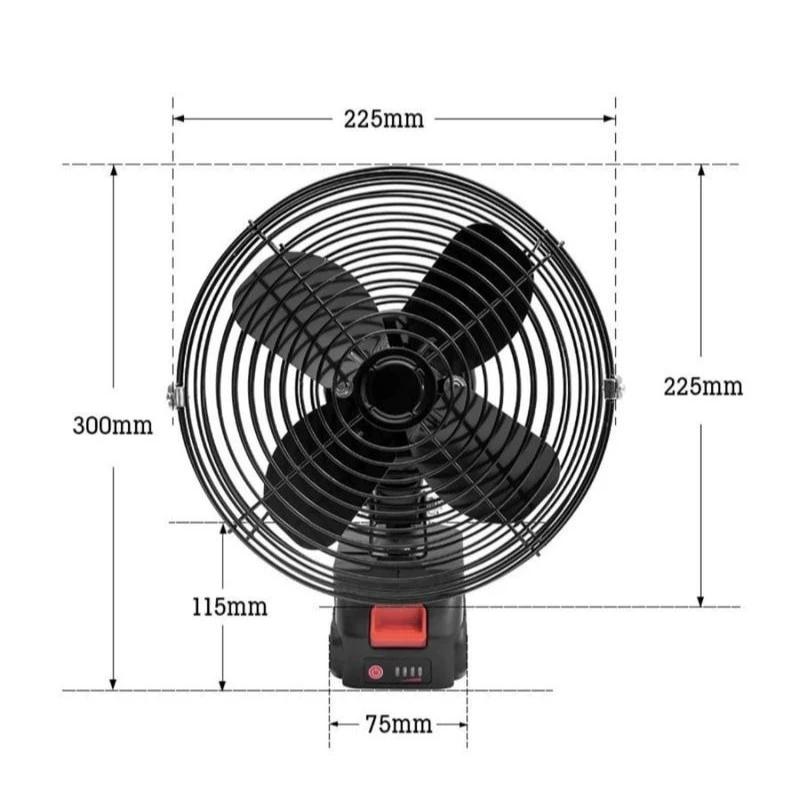 Quạt Tích Điện Pin 10 Cell Dùng Liên Tục 8H, Pin Makita, Quạt Khung Kim Loại 2 Cấp Độ Gió Siêu Mát 4