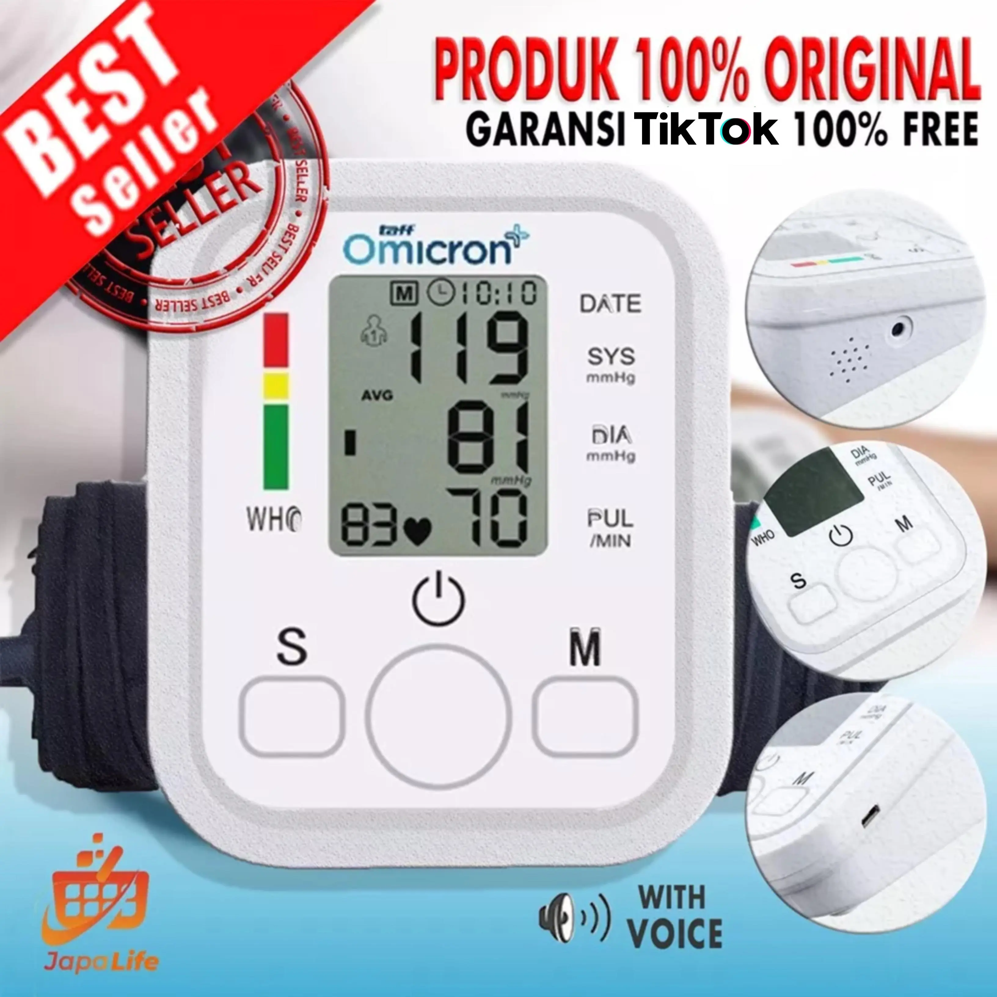 Taff Omicron Tensimeter Digital Alat Tensi Darah / Pengukur Tekanan Darah / Blood Pressure Monitor / Sphygmomanometer B869