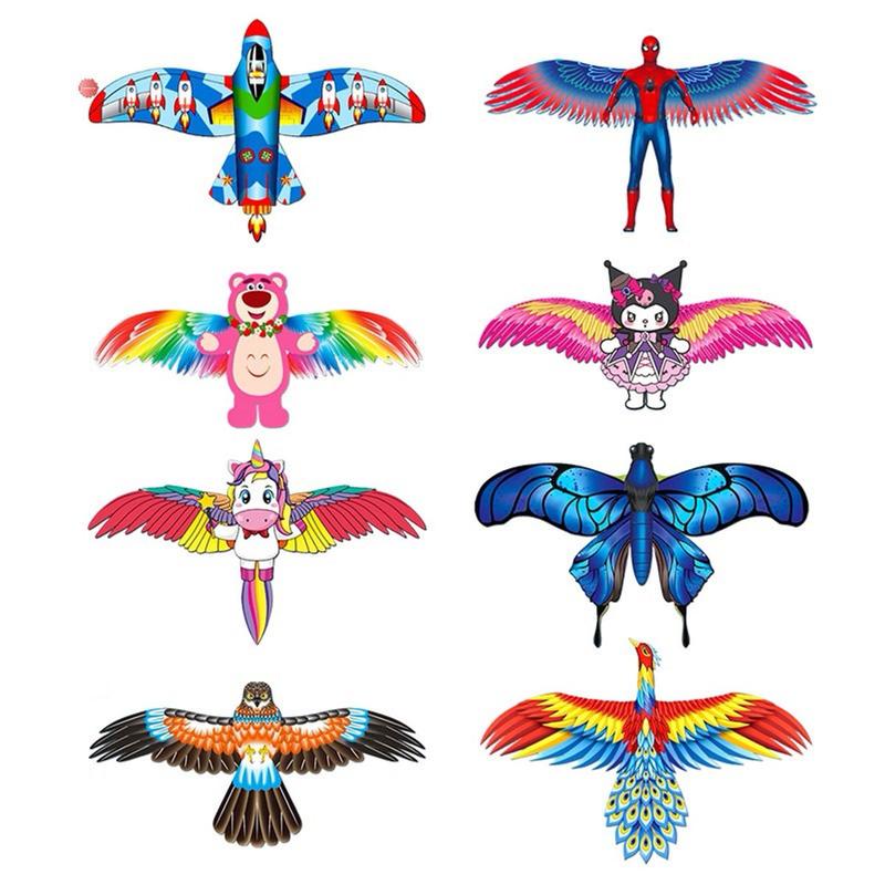 Diều cần 3D mini cho bé họa tiết hoạt hình dễ thương bản rộng 45cm - 60cm kèm cần câu và dây