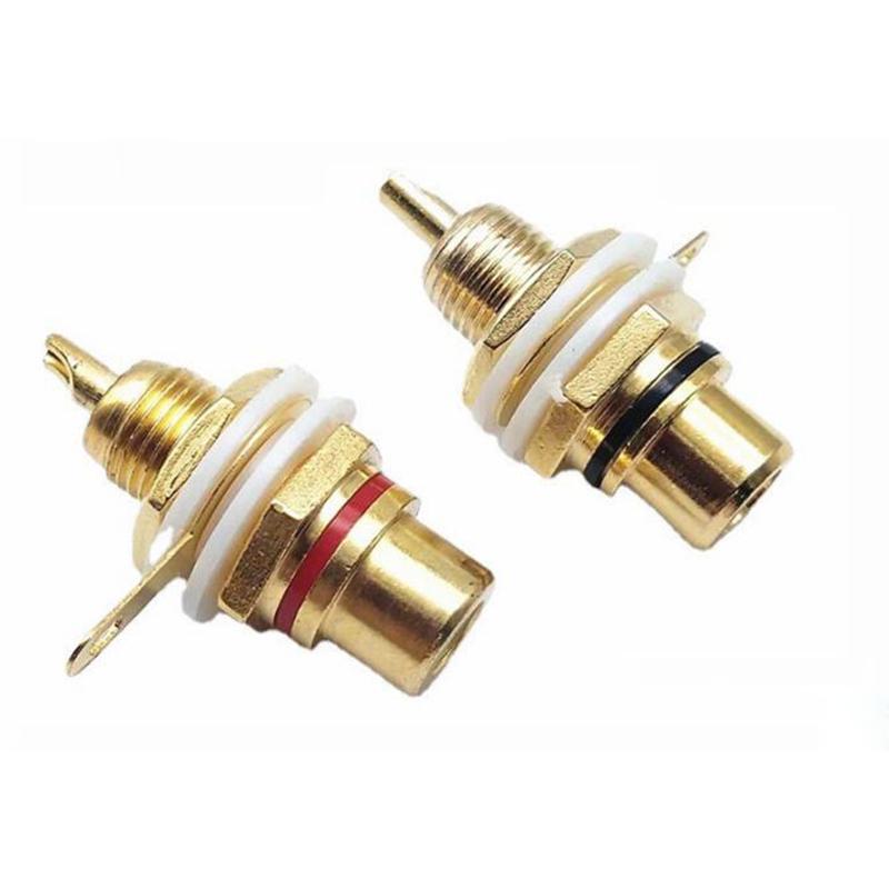 Product Introduction of Gold plated RCA female Jack Solder Connector Panel Mount Chassis AV Audio Socket Plug Bulk head with NUT  AN1A 21