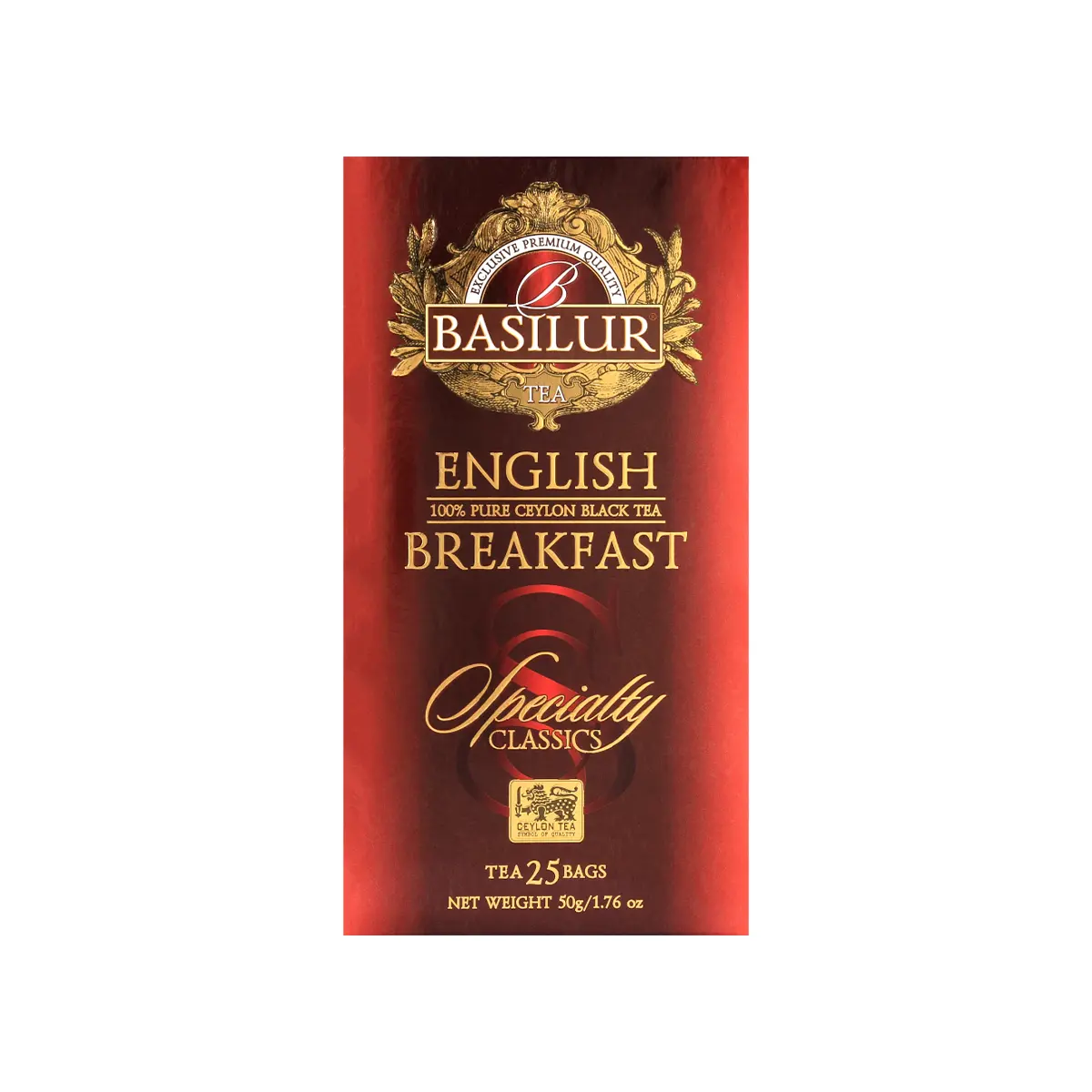Trà đen Ceylon Basilur English Breakfast – Specially Classic – túi lọc 50g