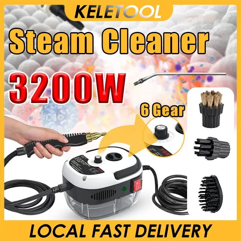 3200W Steam Cleaner Handheld Carpet Steam Cleane High Temperature Pressurized Steam Cleaning for Car Couch Furniture
