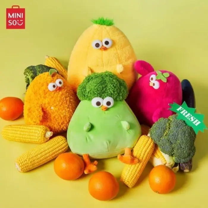MINISO Dundun Chicken Series 8 inch Vegetable Chicken Plush Toy - Orange Chicken - Boneka Ayam Dundun Menggemaskan - Mainan Anak Dan Dewasa - Cauliflower 1