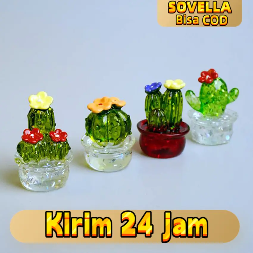 Miniatur Tanaman Kaktus Resin Ornamen Terrarium Landscape Maket