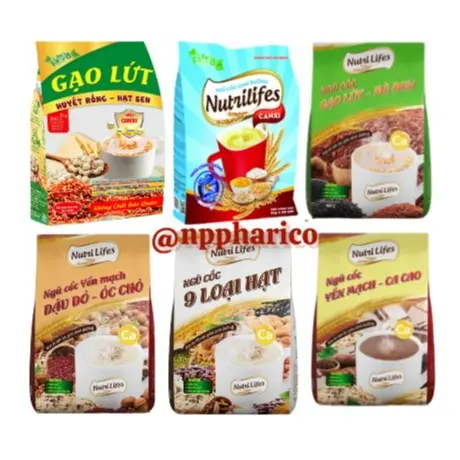 Combo 2 Túi ngũ cốc dinh dưỡng canxi thơm ngon bổ dưỡng: nhiều vị lựa chọn (Túi 400G-500G) Food Thức Ăn