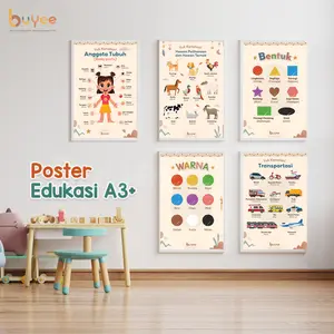 BUYEE GIFT - Poster Edukasi Estetik A3+ untuk Belajar Anak Balita Paper