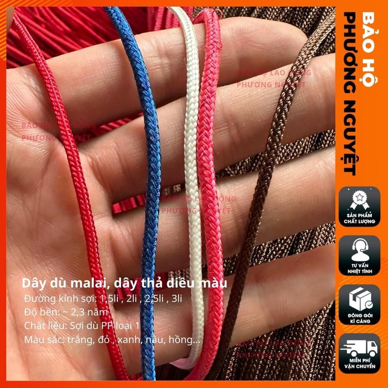Dây thả diều, dây dù malai siêu bền chất lượng cao tiện dụng nhiều màu sắc (đường kính sợi 1.5mm, 2mm, 2.5mm, 3mm)
