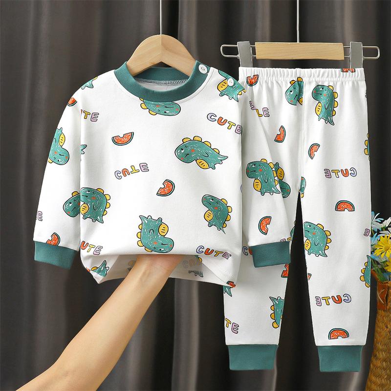 Product Introduction of TinySaya Cartoon Dinosaur 1-8Yrs Kids Clothes Pajama Terno For Baby Boys Girls Cotton Fashion Print Long Sleeves Sleepwear Set 2 Piece Set 18