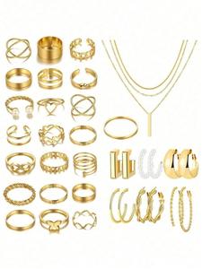 Conjunto de Joyería Vintage Elegante para Mujer, Joyería de Moda para Fiesta, Decoración Diaria de Ropa, Joyería Combinable y Exquisita para Regalo de Cumpleaños