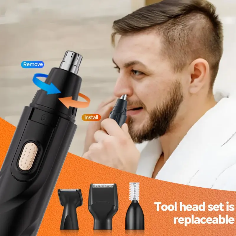 4 in 1 Rechargeable Professional Electric Hair Trimmer Kit, Ear & Nose Hair Trimmer, Beard Face Eyebrows Removal Shaving Body Grooming Kit 5