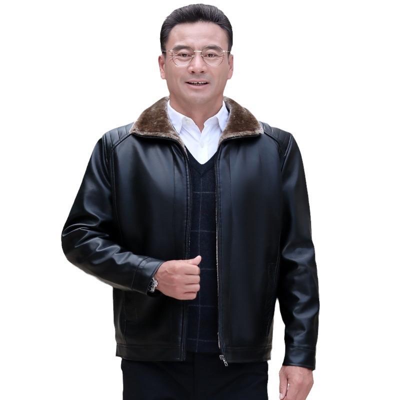Áo da lót lông QC cổ bẻ dành cho bố siêu ấm Nam Menswear 0