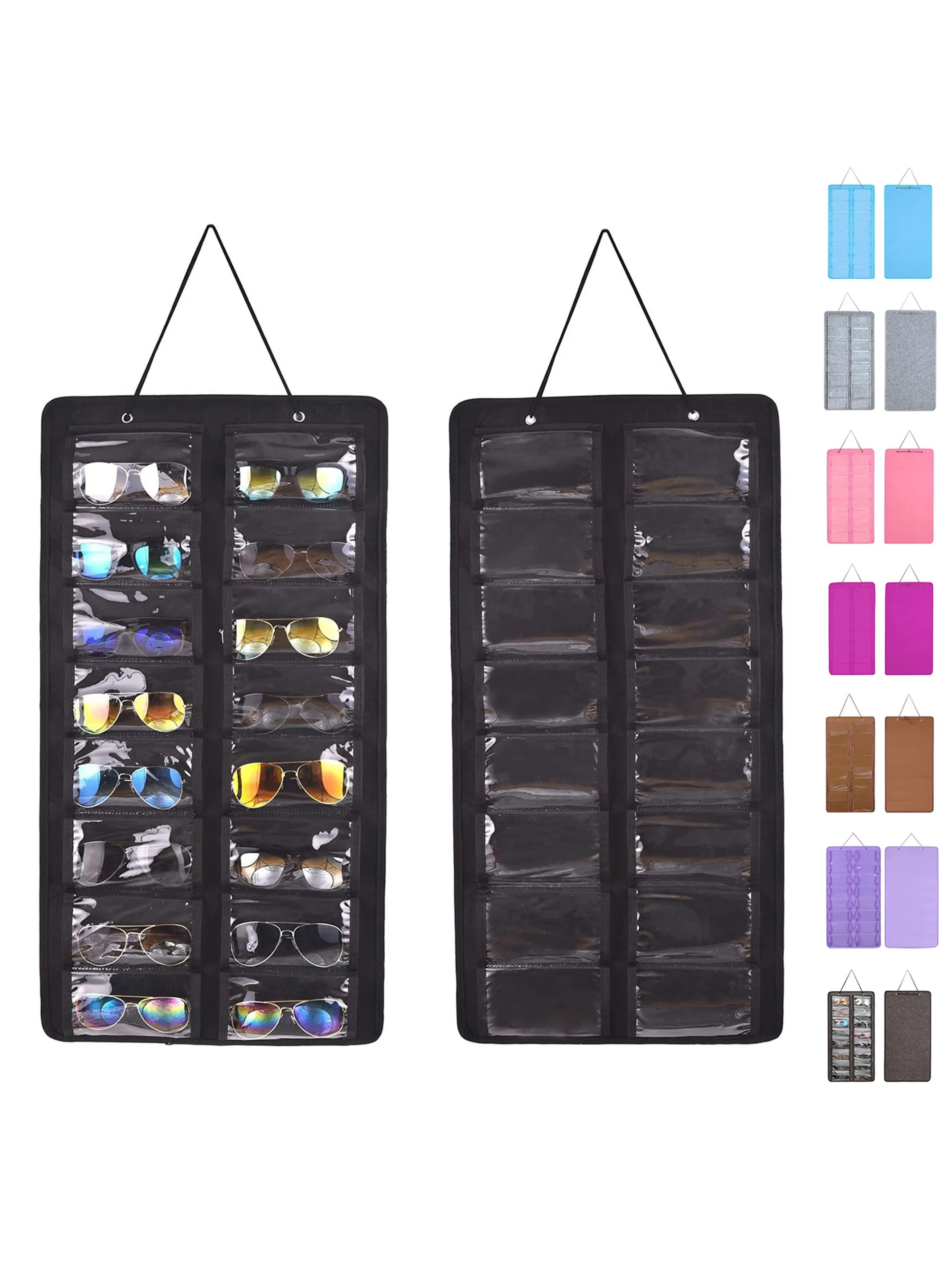 Dustproof Sunglasses Organizer, Wall Mounted Sunglasses Organizer, 16 Compartment Glasses Organizer, Bag Accessories for Travel & Daily Use
