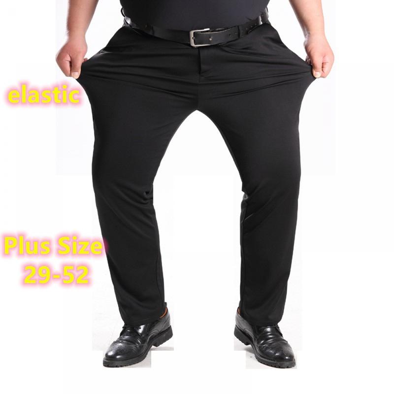 Big Size 29-52 Plus Size Men's Elastic Business Pants Non Iron Formal Office Long Pant Flexible Trousers 6