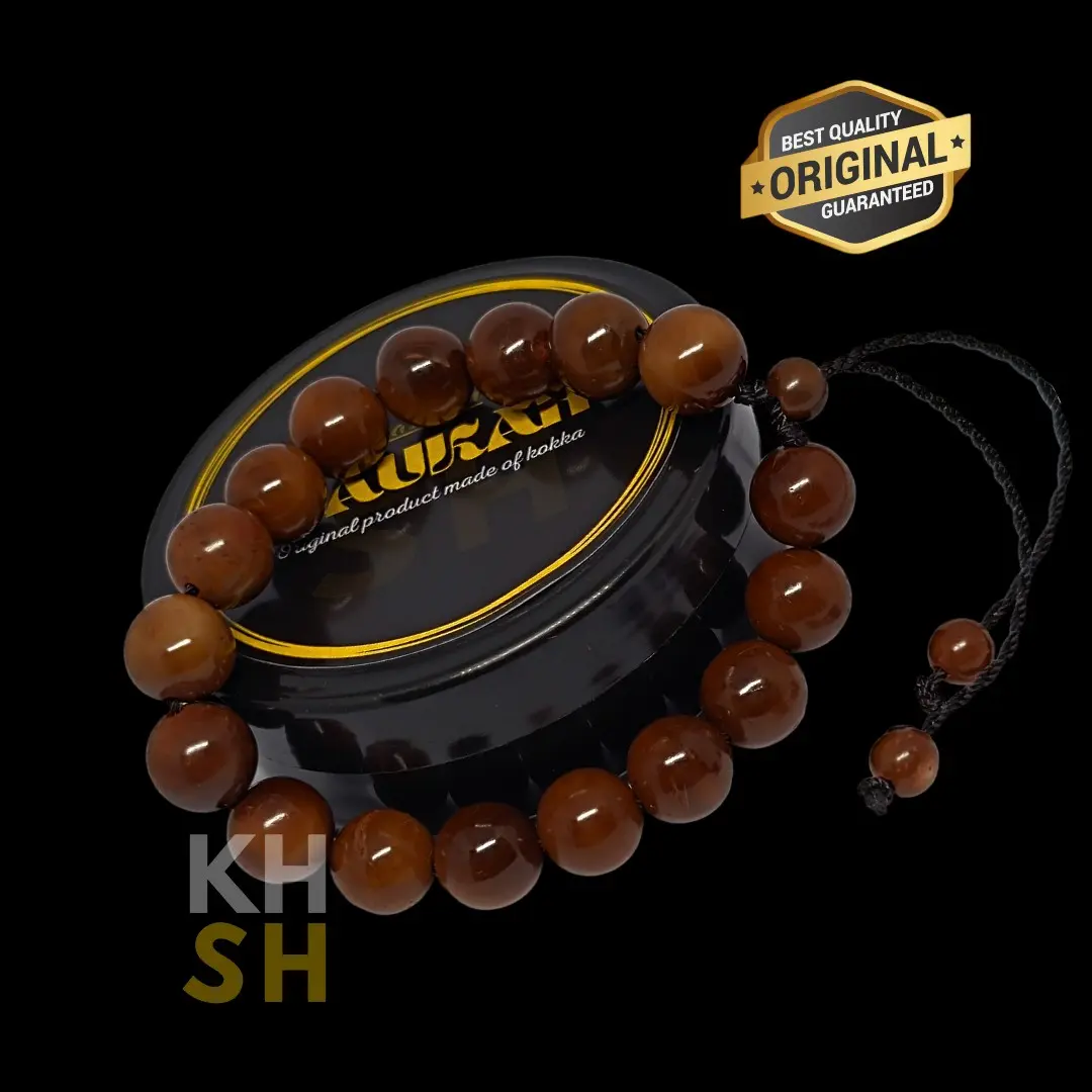 Gelang Kokka Kaukah Asli Motif Bulat 10mm Model Serut/Geser